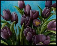 Purple Spring - acryl op doek, 100cm x 70cm