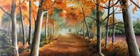 Autumn leaves - Acryl op doek, 50cm x 120cm