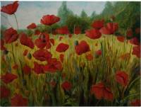 Poppydance - acryl op doek, 80cm x 60cm