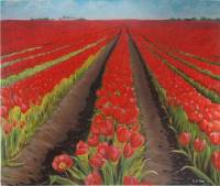 The power of Tulips - acryl op doek, 120cm x 100cm