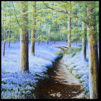 Bleubell Wood - acryl op doek, 100cm x 100cm