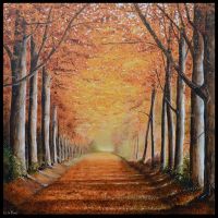 Feeling of Autumn - acryl op doek, 100cm x 100cm